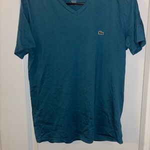 Lacoste Men's Teal V-Neck Shirt